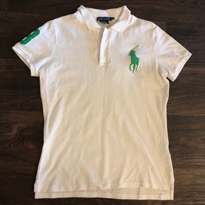 Ralph Lauren White Polo Top Size Large